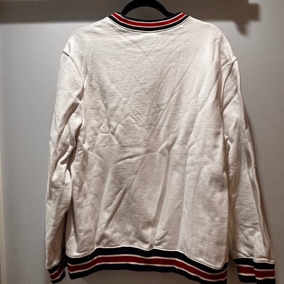 J. Crew White Sweatshirt with Red and Blue Accents - Picture 5 of 5
